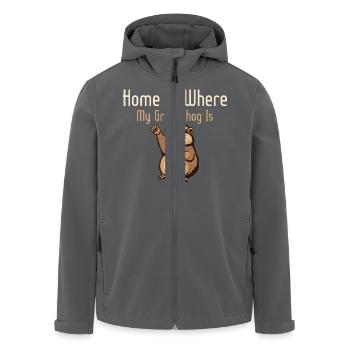 Home Is Where My Groundhog Is Rodent Animal - Men’s Recycled Softshell Jacket by Stanley/Stella - black - Front - AI Model Male 185 light (185cm)