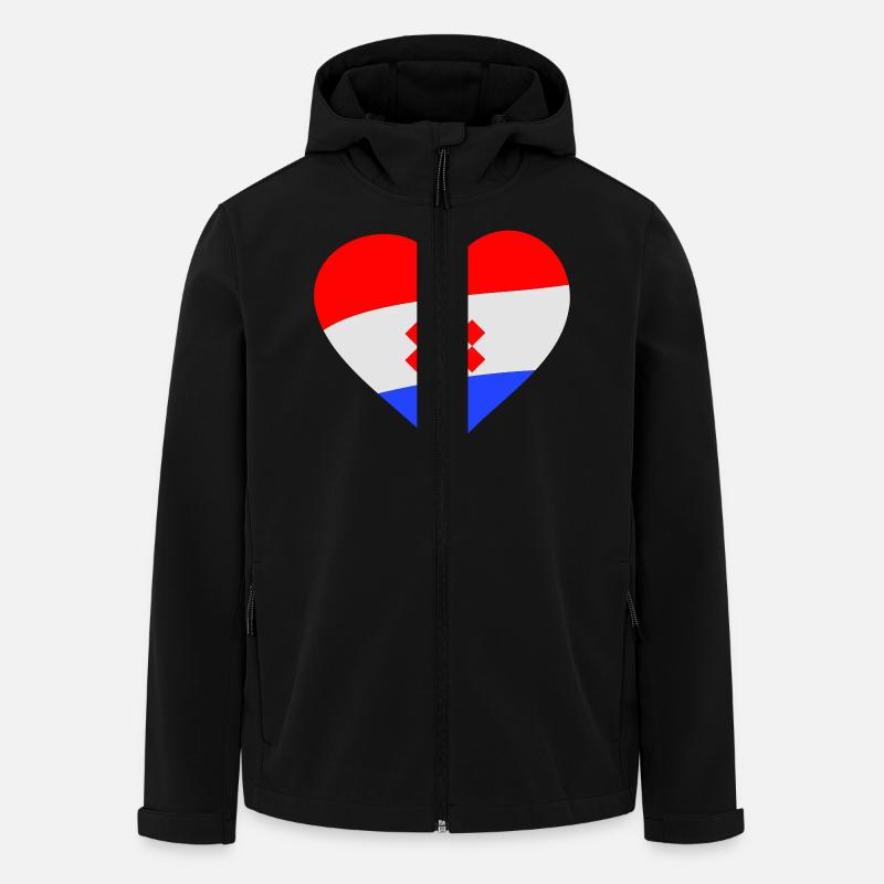 Herz Kroatien - Recycelte Männer Softshell-Jacke von Stanley/Stella - Schwarz