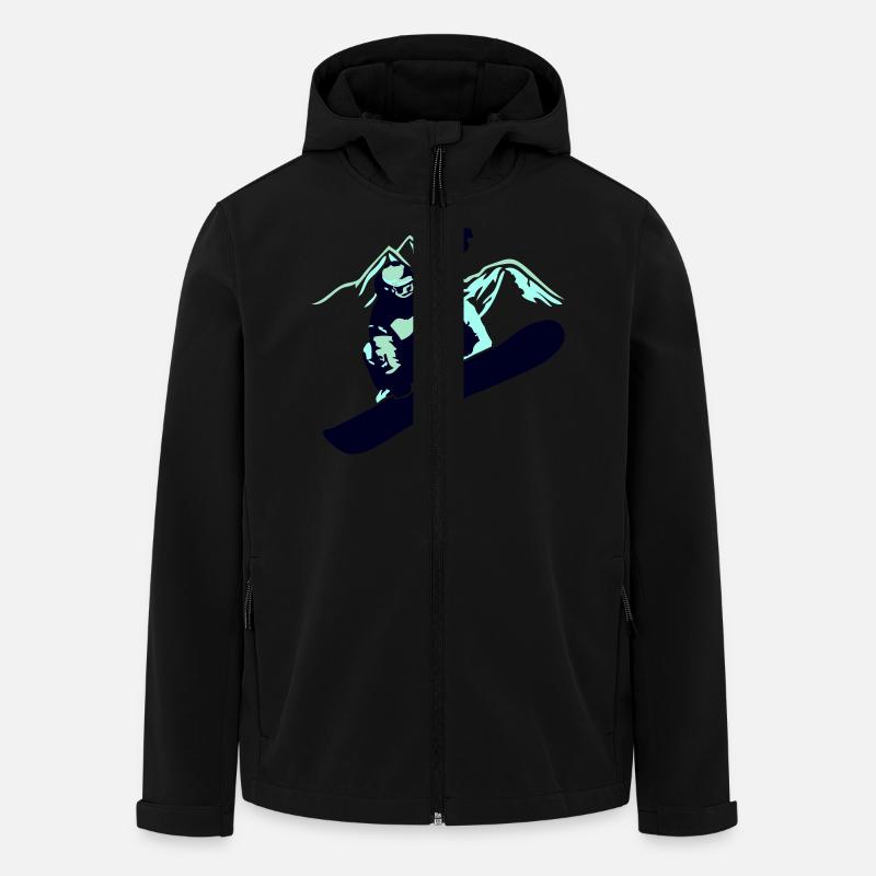 Snowboarder Mountain - Recycelte Männer Softshell-Jacke von Stanley/Stella - Schwarz