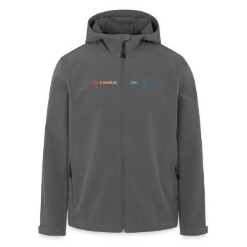 Retro Heartbeat, Soul Balance - Men’s Recycled Softshell Jacket by Stanley/Stella - black - Front - AI Model Male 185 light (185cm)