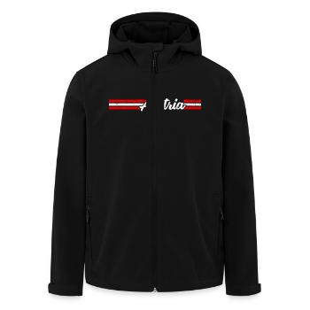 Austria Österreich Flagge - Recycelte Männer Softshell-Jacke von Stanley/Stella - Schwarz - Vorne - AI Model Male 185 light (185cm)