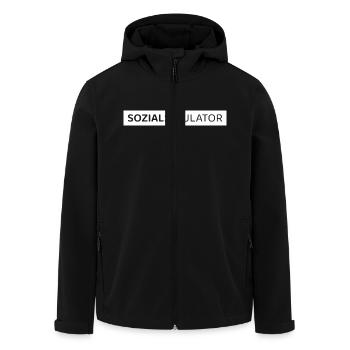 SOZIALSIMULATOR - Recycelte Männer Softshell-Jacke von Stanley/Stella - Schwarz - Vorne - AI Model Male 185 light (185cm)