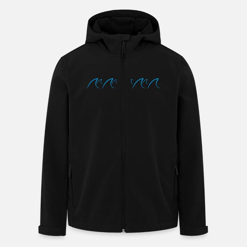 Waves Design - Recycelte Männer Softshell-Jacke von Stanley/Stella - Schwarz