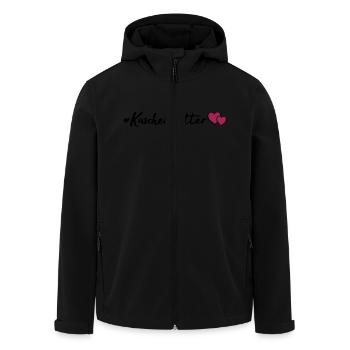 kuschelwetter herzen - Recycelte Männer Softshell-Jacke von Stanley/Stella - Schwarz - Vorne - AI Model Male 185 light (185cm)