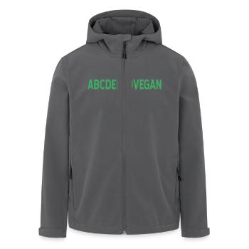 Vegan Vegan Alphabet Saying Humor - Men’s Recycled Softshell Jacket by Stanley/Stella - black - Front - AI Model Male 185 light (185cm)