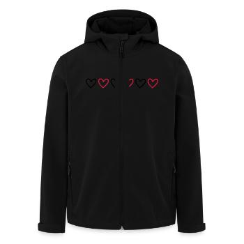 Hearts Line Icon - Men’s Recycled Softshell Jacket by Stanley/Stella - black - Front - AI Model Male 185 light (185cm)