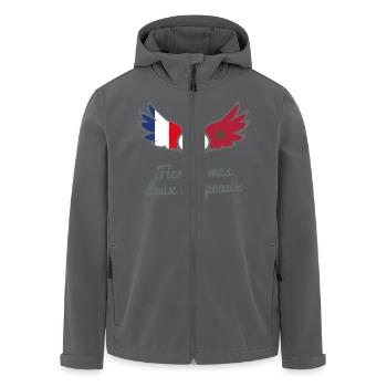Binationalités France Maroc FrancoMarocain - Veste softshell homme en polyester recyclé Stanley/Stella - noir - Devant - AI Model Male 185 light (185cm)
