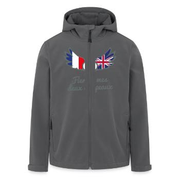 Binationalités France Royaume Uni FrancoAnglais - Veste softshell homme en polyester recyclé Stanley/Stella - noir - Devant - AI Model Male 185 light (185cm)