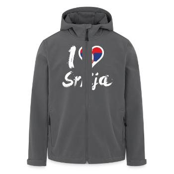 I LOVE Srbija - Recycelte Männer Softshell-Jacke von Stanley/Stella - Schwarz - Vorne - AI Model Male 185 light (185cm)