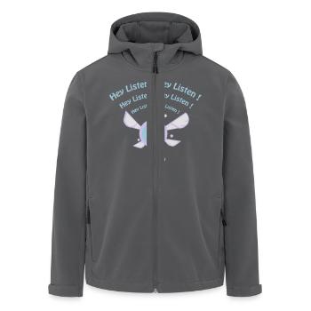 Hey Listen ! - Veste softshell homme en polyester recyclé Stanley/Stella - charbon - Devant - AI Model Male 185 light (185cm)