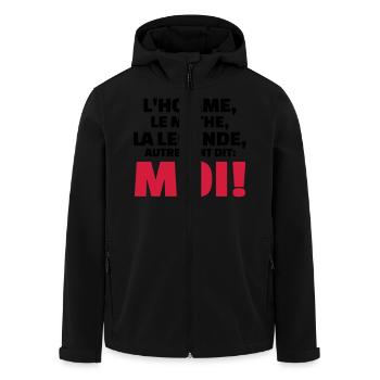 L'homme, le mythe, la légende autrement dit: moi - Veste softshell homme en polyester recyclé Stanley/Stella - noir - Devant - AI Model Male 185 light (185cm)