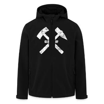 GLÜCK AUF - Recycelte Männer Softshell-Jacke von Stanley/Stella - Schwarz - Vorne - AI Model Male 185 light (185cm)
