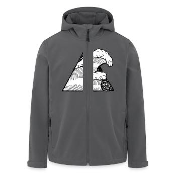 Dreieck Wellen - Recycelte Männer Softshell-Jacke von Stanley/Stella - Schwarz - Vorne - AI Model Male 185 light (185cm)