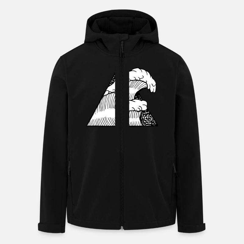 Dreieck Wellen - Recycelte Männer Softshell-Jacke von Stanley/Stella - Schwarz