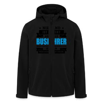 Funshirt Busfahrer - Recycelte Männer Softshell-Jacke von Stanley/Stella - Schwarz - Vorne - AI Model Male 185 light (185cm)