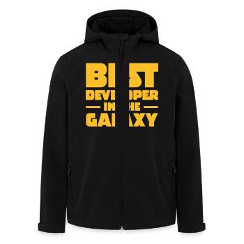 Best Developer In The Galaxy - Men’s Recycled Softshell Jacket by Stanley/Stella - black - Front - AI Model Male 185 light (185cm)
