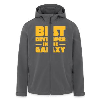 Best Developer In The Galaxy - Men’s Recycled Softshell Jacket by Stanley/Stella - anthracite - Front - AI Model Male 185 light (185cm)