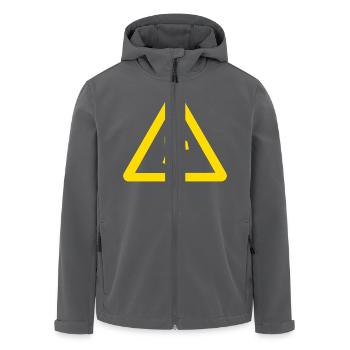 Vorsicht Trinker - Recycelte Männer Softshell-Jacke von Stanley/Stella - Schwarz - Vorne - AI Model Male 185 light (185cm)