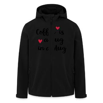 Kaffee - Recycelte Männer Softshell-Jacke von Stanley/Stella - Schwarz - Vorne - AI Model Male 185 light (185cm)