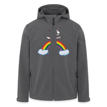 Verrücktes Einhorn - Recycelte Männer Softshell-Jacke von Stanley/Stella - Schwarz - Vorne - AI Model Male 185 light (185cm)