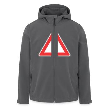 Road Sign exclamation point - Men’s Recycled Softshell Jacket by Stanley/Stella - anthracite - Front - AI Model Male 185 light (185cm)