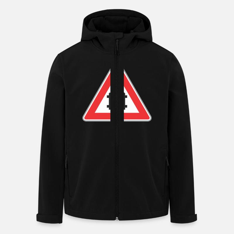 Road sign train way - Men’s Recycled Softshell Jacket by Stanley/Stella - black