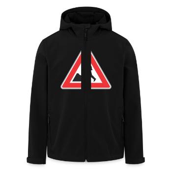 Road sign way reapir - Men’s Recycled Softshell Jacket by Stanley/Stella - black - Front - AI Model Male 185 light (185cm)