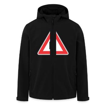 Road sign zig zag way right - Men’s Recycled Softshell Jacket by Stanley/Stella - black - Front - AI Model Male 185 light (185cm)