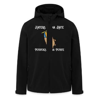 Haters gonna Hate Potatoes gonna potate - Recycelte Männer Softshell-Jacke von Stanley/Stella - Schwarz - Vorne - AI Model Male 185 light (185cm)