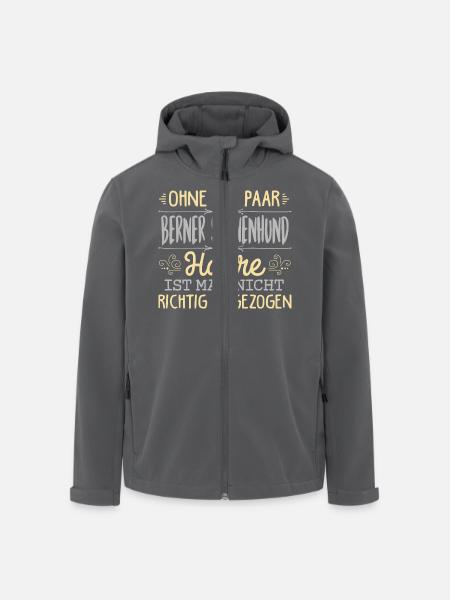BERNER SENNENHUND Haare gehören dazu - Recycelte Männer Softshell-Jacke von Stanley/Stella - Schwarz