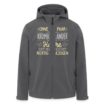 KROMFOHRLÄNDER Haare gehören dazu - Recycelte Männer Softshell-Jacke von Stanley/Stella - Schwarz - Vorne - AI Model Male 185 light (185cm)