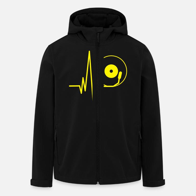 House DJ Vinyl Heartbeat - Recycelte Männer Softshell-Jacke von Stanley/Stella - Schwarz