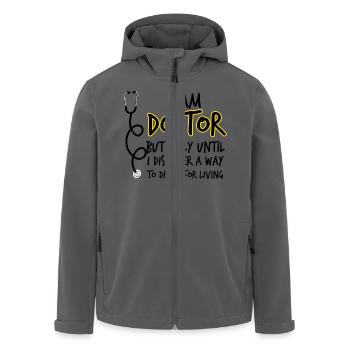 Docteur / IAM Docteur, mais seulement jusqu'à ce que je - Veste softshell homme en polyester recyclé Stanley/Stella - noir - Devant - AI Model Male 185 light (185cm)