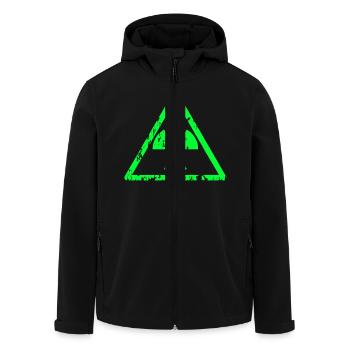 radioactive toxic green - Recycelte Männer Softshell-Jacke von Stanley/Stella - Schwarz - Vorne - AI Model Male 185 light (185cm)