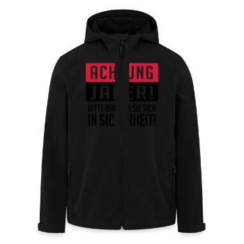 Achtung Jäger - Recycelte Männer Softshell-Jacke von Stanley/Stella - Schwarz - Vorne - AI Model Male 185 light (185cm)