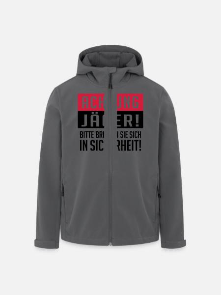 Achtung Jäger - Recycelte Männer Softshell-Jacke von Stanley/Stella - Schwarz