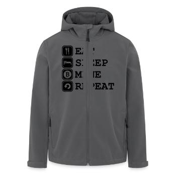 Eat, sleep, Mine Bitcoin, - Veste softshell homme en polyester recyclé Stanley/Stella - noir - Devant - AI Model Male 185 light (185cm)