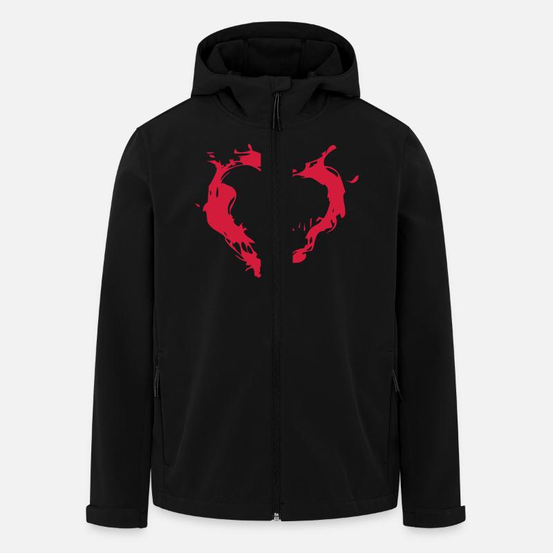 flame6 heart heart love - Men’s Recycled Softshell Jacket by Stanley/Stella - black