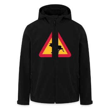 Attention Moose! - Veste softshell homme en polyester recyclé Stanley/Stella - noir - Devant - AI Model Male 185 light (185cm)