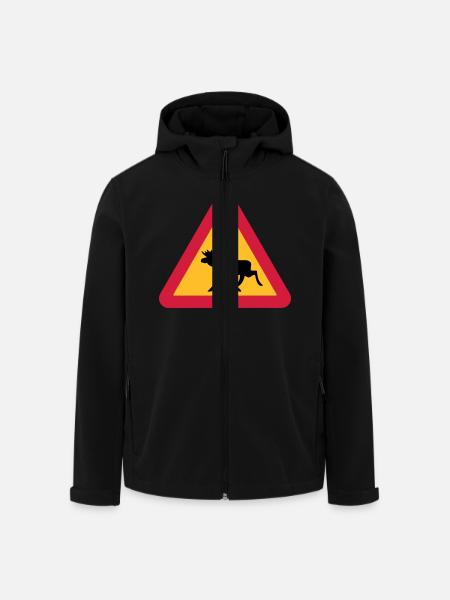 Caution Moose! - Men’s Recycled Softshell Jacket by Stanley/Stella - black