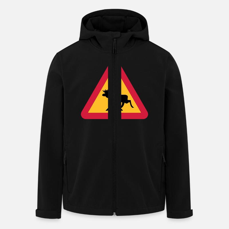 Caution Moose! - Men’s Recycled Softshell Jacket by Stanley/Stella - black