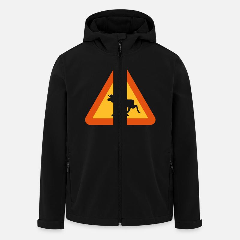 Caution Moose! - Men’s Recycled Softshell Jacket by Stanley/Stella - black