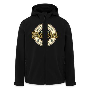 Wasser schmeckt erst Brauerei Geschenk - Recycelte Männer Softshell-Jacke von Stanley/Stella - Schwarz - Vorne - AI Model Male 185 light (185cm)