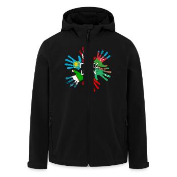 Turkic Union - Recycelte Männer Softshell-Jacke von Stanley/Stella - Schwarz - Vorne - AI Model Male 185 light (185cm)