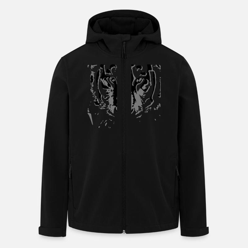 tiger - Recycelte Männer Softshell-Jacke von Stanley/Stella - Schwarz