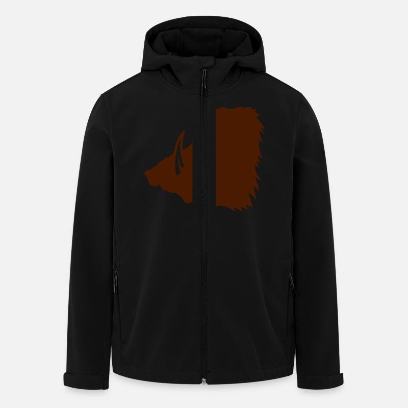 sanglier sauvage silhouette feroce3 - Veste softshell homme en polyester recyclé Stanley/Stella - noir