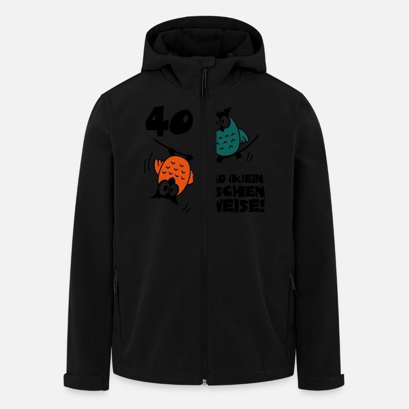 Geburtstag 40 und kein bisschen Weise, Eulen - Recycelte Männer Softshell-Jacke von Stanley/Stella - Schwarz