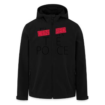 Fuck The Police - censurée - Veste softshell homme en polyester recyclé Stanley/Stella - noir - Devant - AI Model Male 185 light (185cm)
