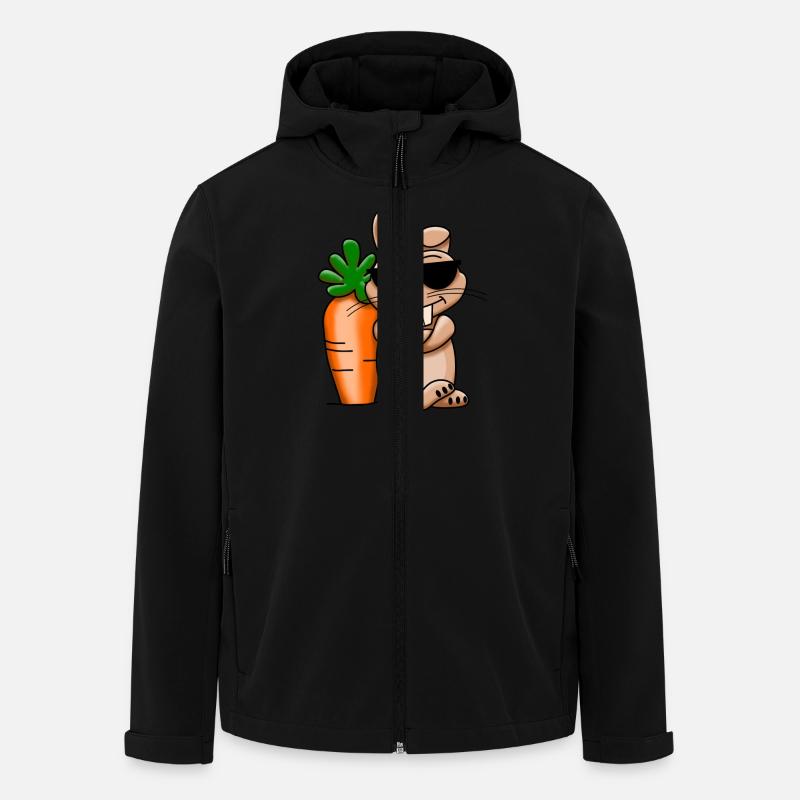 Cooler Hase mit Riesenkarotte - Recycelte Männer Softshell-Jacke von Stanley/Stella - Schwarz