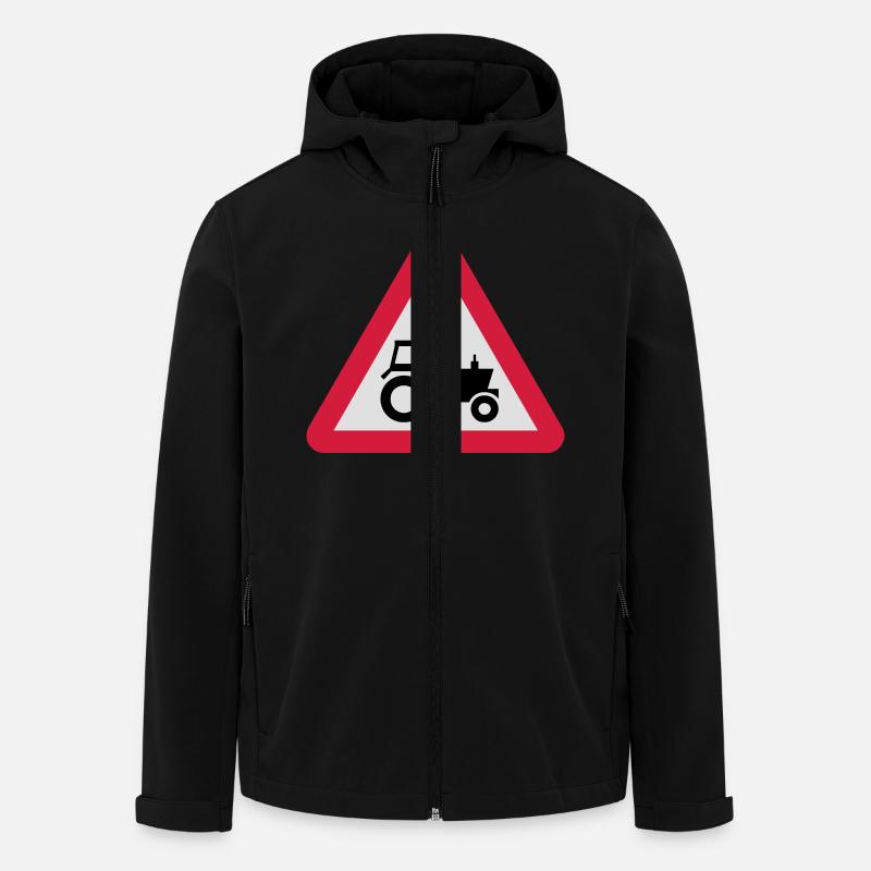 Warning - Tractor! - Men’s Recycled Softshell Jacket by Stanley/Stella - black